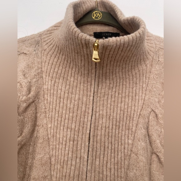 J. Crew Half Zip Cable Sweater in Supersoft Yarn Camel Size XXL EUC - Picture 3 of 7